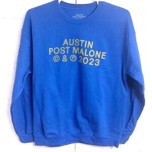 Post Malone Crewneck If Yall Weren't Here Id Be Crying Tour 2023 Blue Mens